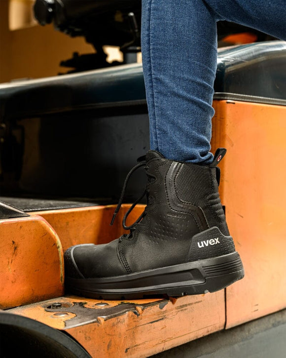 Womens 3 x - flow Zip Side Safety Boot - Black - AJP Industrial Supplies - uvex - 65447 - 6n