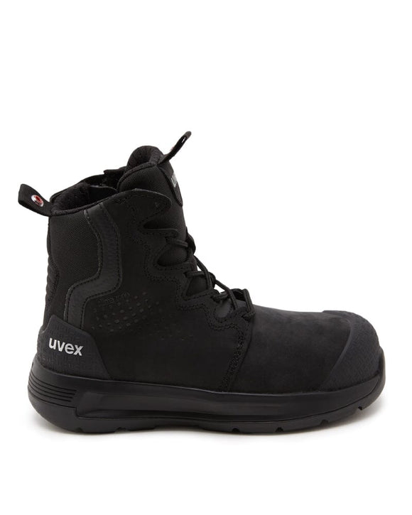 Womens 3 x - flow Zip Side Safety Boot - Black - AJP Industrial Supplies - uvex - 65447 - 6n