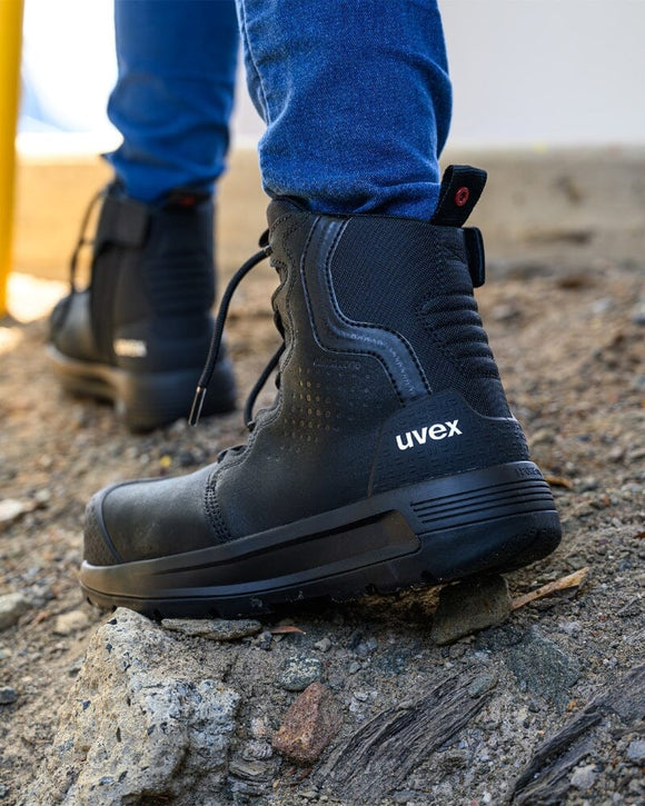 Womens 3 x - flow Zip Side Safety Boot - Black - AJP Industrial Supplies - uvex - 65447 - 6n