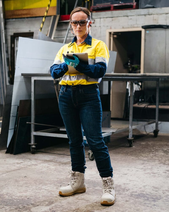 Womens 3 x - flow Zip Side Safety Boot - Cement/Tan - AJP Industrial Supplies - uvex - 65487 - 6n