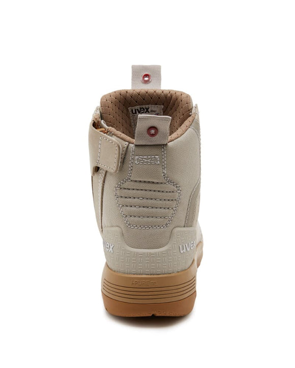 Womens 3 x - flow Zip Side Safety Boot - Cement/Tan - AJP Industrial Supplies - uvex - 65487 - 6n