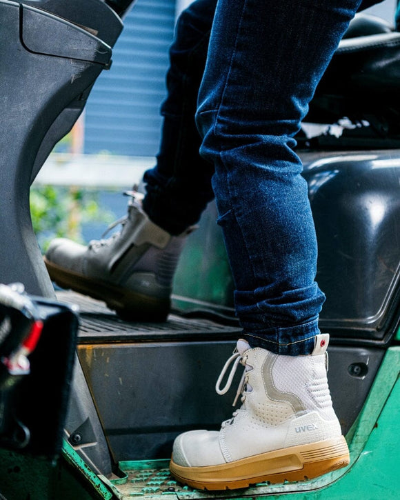 Womens 3 x - flow Zip Side Safety Boot - Cement/Tan - AJP Industrial Supplies - uvex - 65487 - 6n