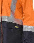 Womens H Taped Hi Vis Rain Coat - Orange/Navy - AJP Industrial Supplies - bisley - bjl6966t - tt05 - 6