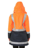 Womens H Taped Hi Vis Rain Coat - Orange/Navy - AJP Industrial Supplies - bisley - bjl6966t - tt05 - 6