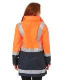 Womens H Taped Hi Vis Rain Coat - Orange/Navy - AJP Industrial Supplies - bisley - bjl6966t - tt05 - 6