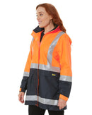 Womens H Taped Hi Vis Rain Coat - Orange/Navy - AJP Industrial Supplies - bisley - bjl6966t - tt05 - 6