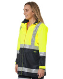 Womens H Taped Hi Vis Rain Coat - Yellow/Navy - AJP Industrial Supplies - bisley - bjl6966t - tt04 - 6