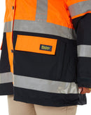 Womens Taped Hi Vis 5 In 1 Rain Jacket - Orange/Navy - AJP Industrial Supplies - bisley - bkl6975 - tt05 - 6