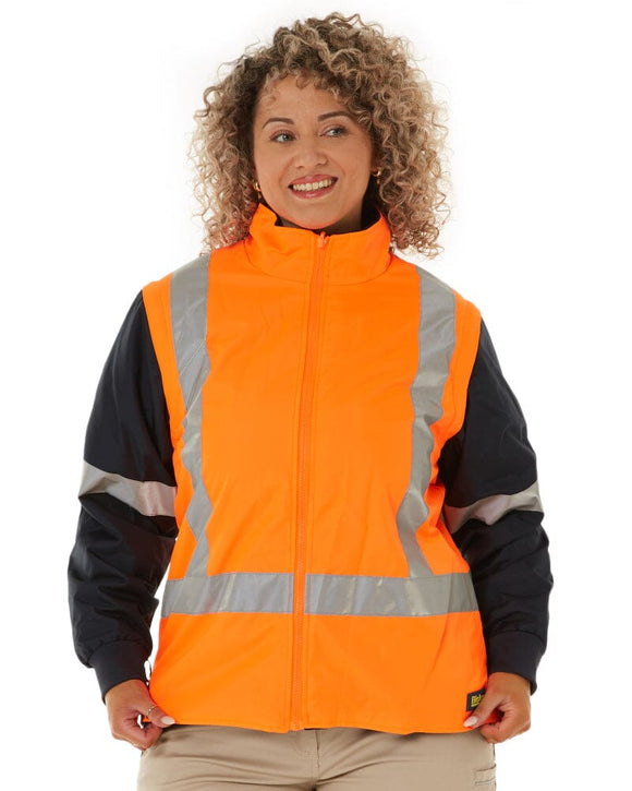 Womens Taped Hi Vis 5 In 1 Rain Jacket - Orange/Navy - AJP Industrial Supplies - bisley - bkl6975 - tt05 - 6