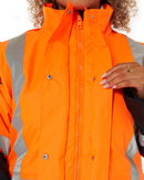Womens Taped Hi Vis 5 In 1 Rain Jacket - Orange/Navy - AJP Industrial Supplies - bisley - bkl6975 - tt05 - 6