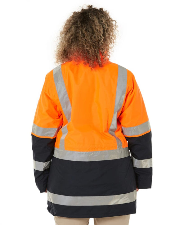Womens Taped Hi Vis 5 In 1 Rain Jacket - Orange/Navy - AJP Industrial Supplies - bisley - bkl6975 - tt05 - 6