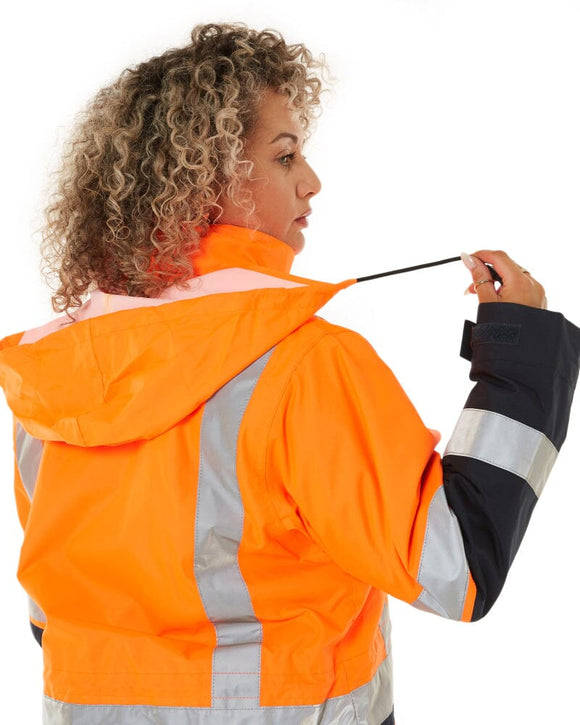 Womens Taped Hi Vis 5 In 1 Rain Jacket - Orange/Navy - AJP Industrial Supplies - bisley - bkl6975 - tt05 - 6