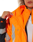 Womens Taped Hi Vis 5 In 1 Rain Jacket - Orange/Navy - AJP Industrial Supplies - bisley - bkl6975 - tt05 - 6