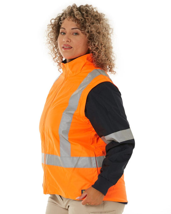 Womens Taped Hi Vis 5 In 1 Rain Jacket - Orange/Navy - AJP Industrial Supplies - bisley - bkl6975 - tt05 - 6