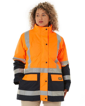 Womens Taped Hi Vis 5 In 1 Rain Jacket - Orange/Navy - AJP Industrial Supplies - bisley - bkl6975 - tt05 - 6