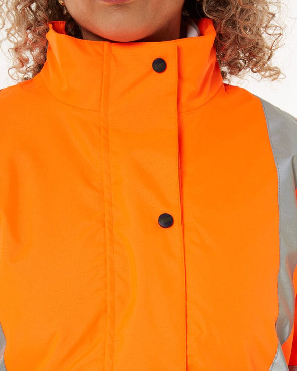 Womens Taped Hi Vis 5 In 1 Rain Jacket - Orange/Navy - AJP Industrial Supplies - bisley - bkl6975 - tt05 - 6