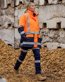 Womens Taped Hi Vis 5 In 1 Rain Jacket - Orange/Navy - AJP Industrial Supplies - bisley - bkl6975 - tt05 - 6