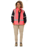 Womens Taped Hi Vis 5 In 1 Rain Jacket - Pink/Navy - AJP Industrial Supplies - bisley - bkl6975 - tt21 - 6