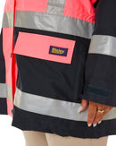 Womens Taped Hi Vis 5 In 1 Rain Jacket - Pink/Navy - AJP Industrial Supplies - bisley - bkl6975 - tt21 - 6