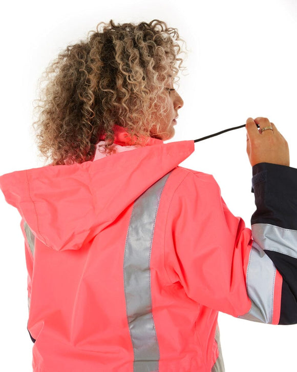 Womens Taped Hi Vis 5 In 1 Rain Jacket - Pink/Navy - AJP Industrial Supplies - bisley - bkl6975 - tt21 - 6