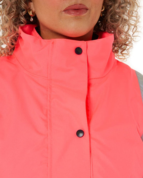 Womens Taped Hi Vis 5 In 1 Rain Jacket - Pink/Navy - AJP Industrial Supplies - bisley - bkl6975 - tt21 - 6