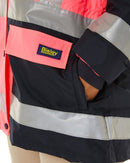 Womens Taped Hi Vis 5 In 1 Rain Jacket - Pink/Navy - AJP Industrial Supplies - bisley - bkl6975 - tt21 - 6