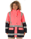 Womens Taped Hi Vis 5 In 1 Rain Jacket - Pink/Navy - AJP Industrial Supplies - bisley - bkl6975 - tt21 - 6