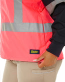 Womens Taped Hi Vis 5 In 1 Rain Jacket - Pink/Navy - AJP Industrial Supplies - bisley - bkl6975 - tt21 - 6