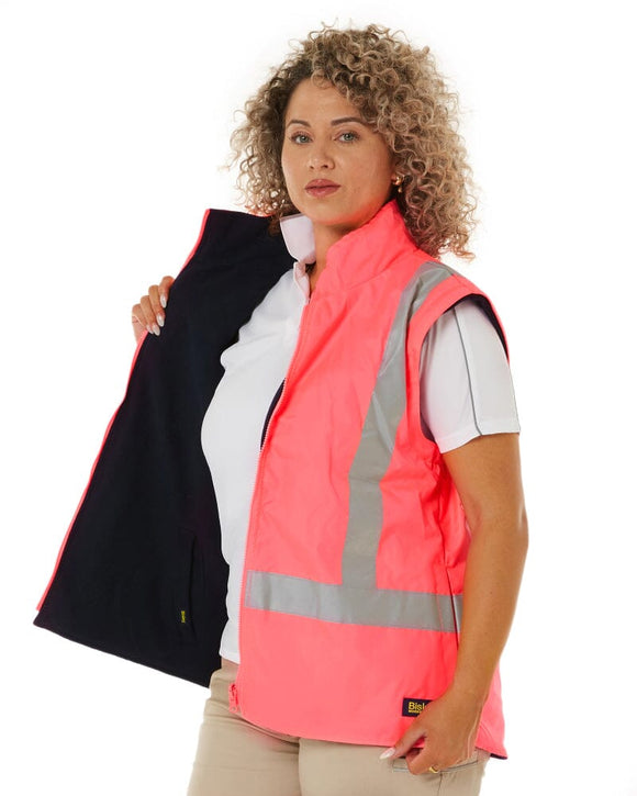Womens Taped Hi Vis 5 In 1 Rain Jacket - Pink/Navy - AJP Industrial Supplies - bisley - bkl6975 - tt21 - 6