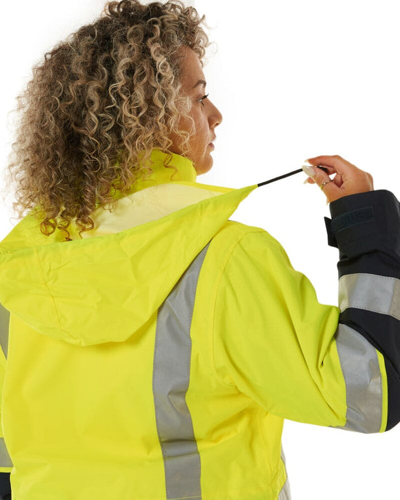 Womens Taped Hi Vis 5 In 1 Rain Jacket - Yellow/Navy - AJP Industrial Supplies - bisley - bkl6975 - tt04 - 6