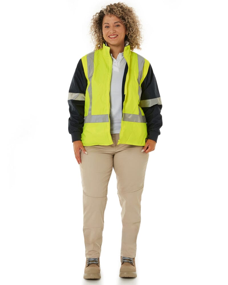 Womens Taped Hi Vis 5 In 1 Rain Jacket - Yellow/Navy - AJP Industrial Supplies - bisley - bkl6975 - tt04 - 6