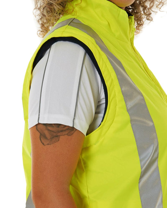 Womens Taped Hi Vis 5 In 1 Rain Jacket - Yellow/Navy - AJP Industrial Supplies - bisley - bkl6975 - tt04 - 6