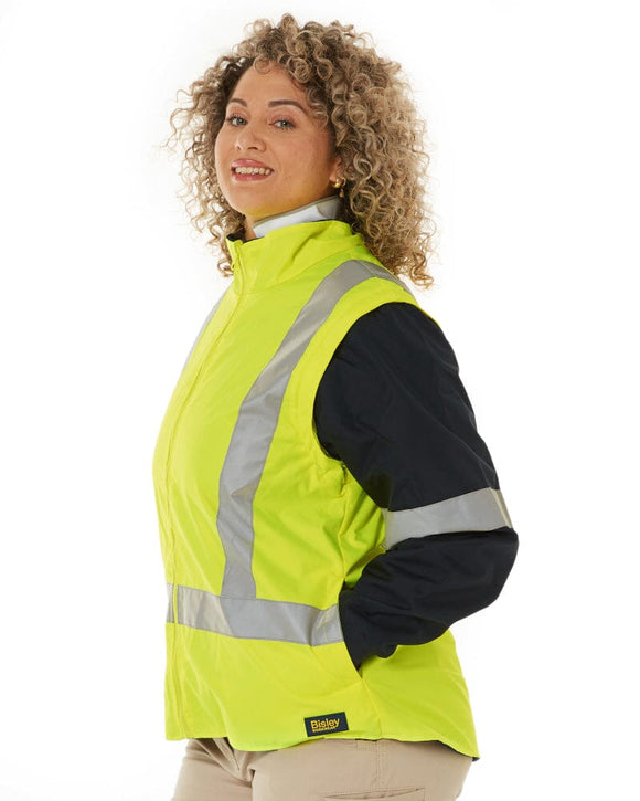 Womens Taped Hi Vis 5 In 1 Rain Jacket - Yellow/Navy - AJP Industrial Supplies - bisley - bkl6975 - tt04 - 6