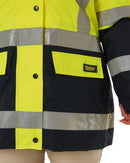 Womens Taped Hi Vis 5 In 1 Rain Jacket - Yellow/Navy - AJP Industrial Supplies - bisley - bkl6975 - tt04 - 6