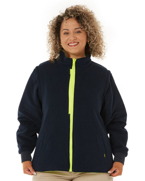 Womens Taped Hi Vis 5 In 1 Rain Jacket - Yellow/Navy - AJP Industrial Supplies - bisley - bkl6975 - tt04 - 6