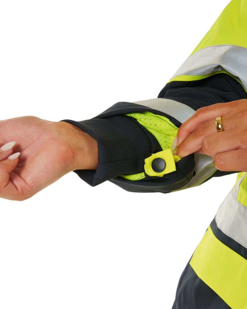Womens Taped Hi Vis 5 In 1 Rain Jacket - Yellow/Navy - AJP Industrial Supplies - bisley - bkl6975 - tt04 - 6