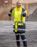 Womens Taped Hi Vis 5 In 1 Rain Jacket - Yellow/Navy - AJP Industrial Supplies - bisley - bkl6975 - tt04 - 6