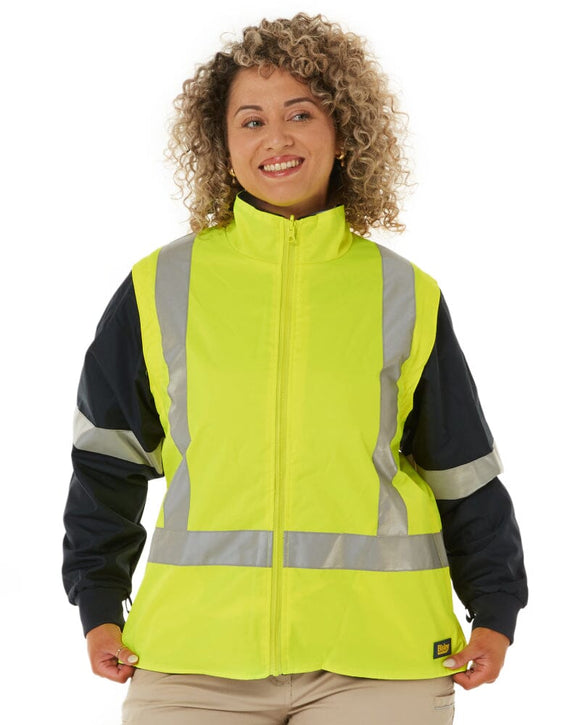 Womens Taped Hi Vis 5 In 1 Rain Jacket - Yellow/Navy - AJP Industrial Supplies - bisley - bkl6975 - tt04 - 6