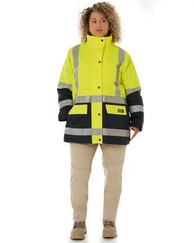 Womens Taped Hi Vis 5 In 1 Rain Jacket - Yellow/Navy - AJP Industrial Supplies - bisley - bkl6975 - tt04 - 6