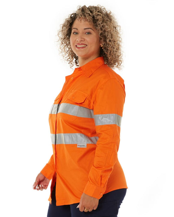 Womens Vented Lightweight Open Front Shirt - Orange - AJP Industrial Supplies - ritemate - rm208v3r - ora - 6