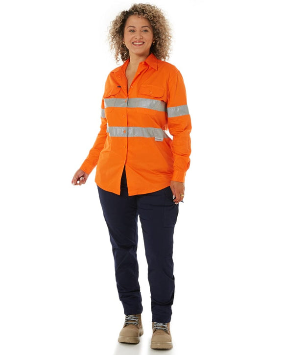Womens Vented Lightweight Open Front Shirt - Orange - AJP Industrial Supplies - ritemate - rm208v3r - ora - 6