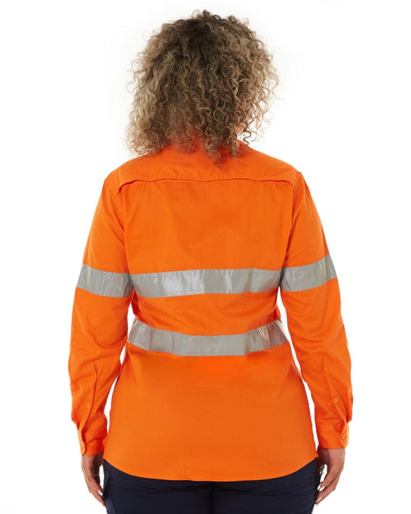 Womens Vented Lightweight Open Front Shirt - Orange - AJP Industrial Supplies - ritemate - rm208v3r - ora - 6