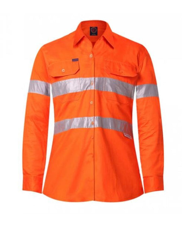 Womens Vented Lightweight Open Front Shirt - Orange - AJP Industrial Supplies - ritemate - rm208v3r - ora - 6