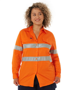 Womens Vented Lightweight Open Front Shirt - Orange - AJP Industrial Supplies - ritemate - rm208v3r - ora - 6
