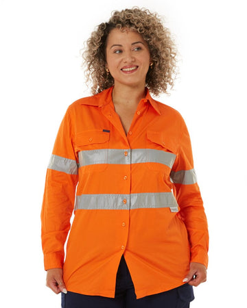 Womens Vented Lightweight Open Front Shirt - Orange - AJP Industrial Supplies - ritemate - rm208v3r - ora - 6