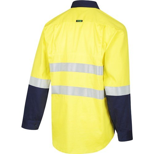 Workit Hi - Vis 2 Tone Dual Weight Half Taped Closed Gusset Cuff Welding Drill Shirt 2027T - AJP Industrial Supplies - 