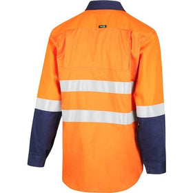 Workit Hi - Vis 2 Tone Dual Weight Half Taped Closed Gusset Cuff Welding Drill Shirt 2027T - AJP Industrial Supplies - 