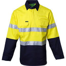 Workit Hi - Vis 2 Tone Dual Weight Half Taped Closed Gusset Cuff Welding Drill Shirt 2027T - AJP Industrial Supplies - 